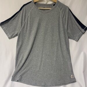 American Eagle Outfitters Grey Tee with Black Shoulder Stripes